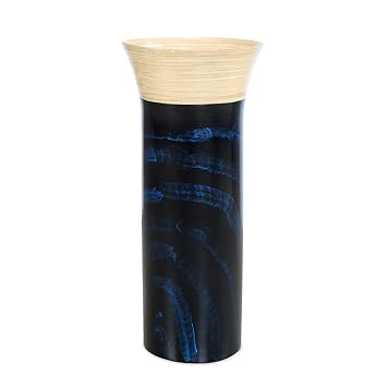 @Home Spun L Bamboo Indoor Vase (18.01 cm x 18.01 cm x 40.01 cm, Indigo)