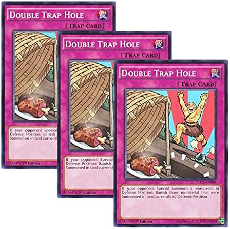 Amazon 3枚セット 遊戯王 英語版 Sece En080 Double Trap Hole 姑息な落とし穴 ノーマル 1st Edition トレカ 通販