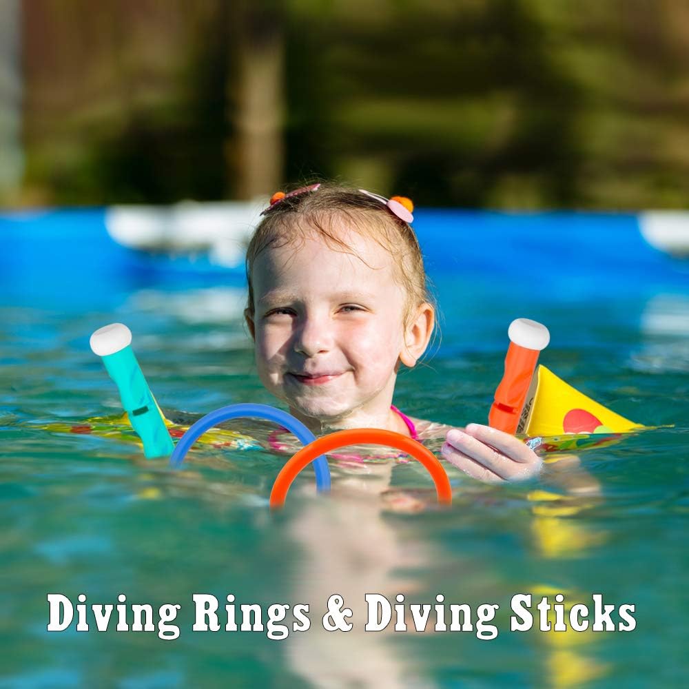 Cakuni Underwater Swim Pool Diving Toys - Summer Swimming Dive Toy Sets - Water Rings,Sticks,Octopus,Fish & Balls for Kids: Toys & Games