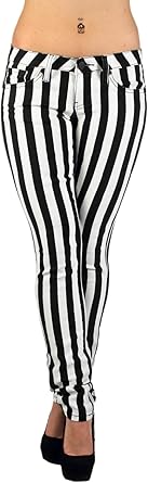 plus size black and white striped pants