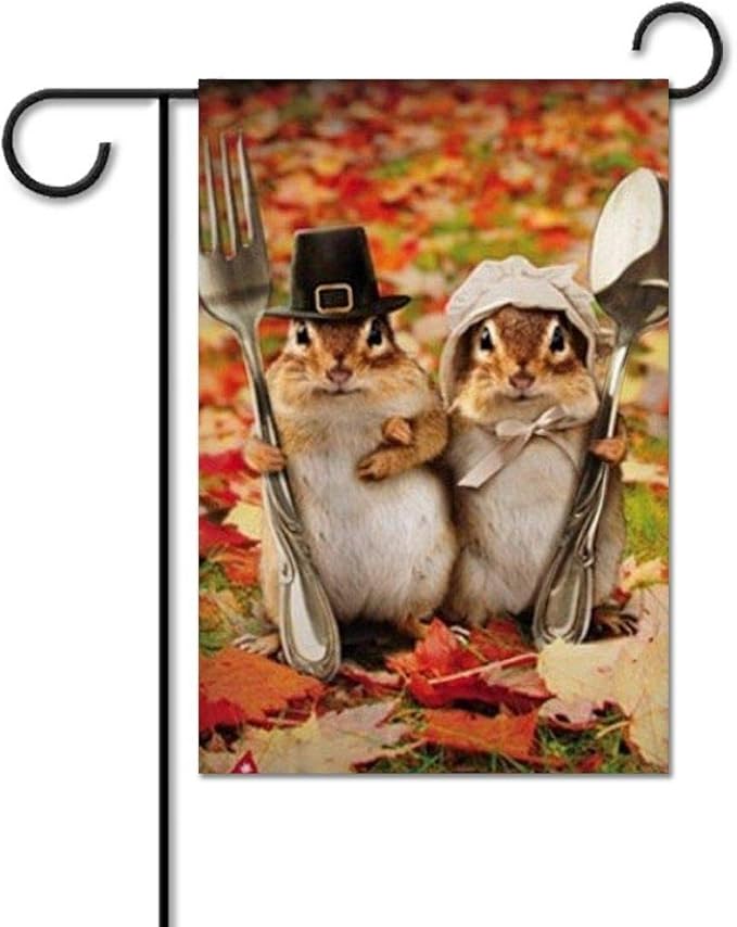 yyone Garden Flag Double Sided Gothic Chipmunks