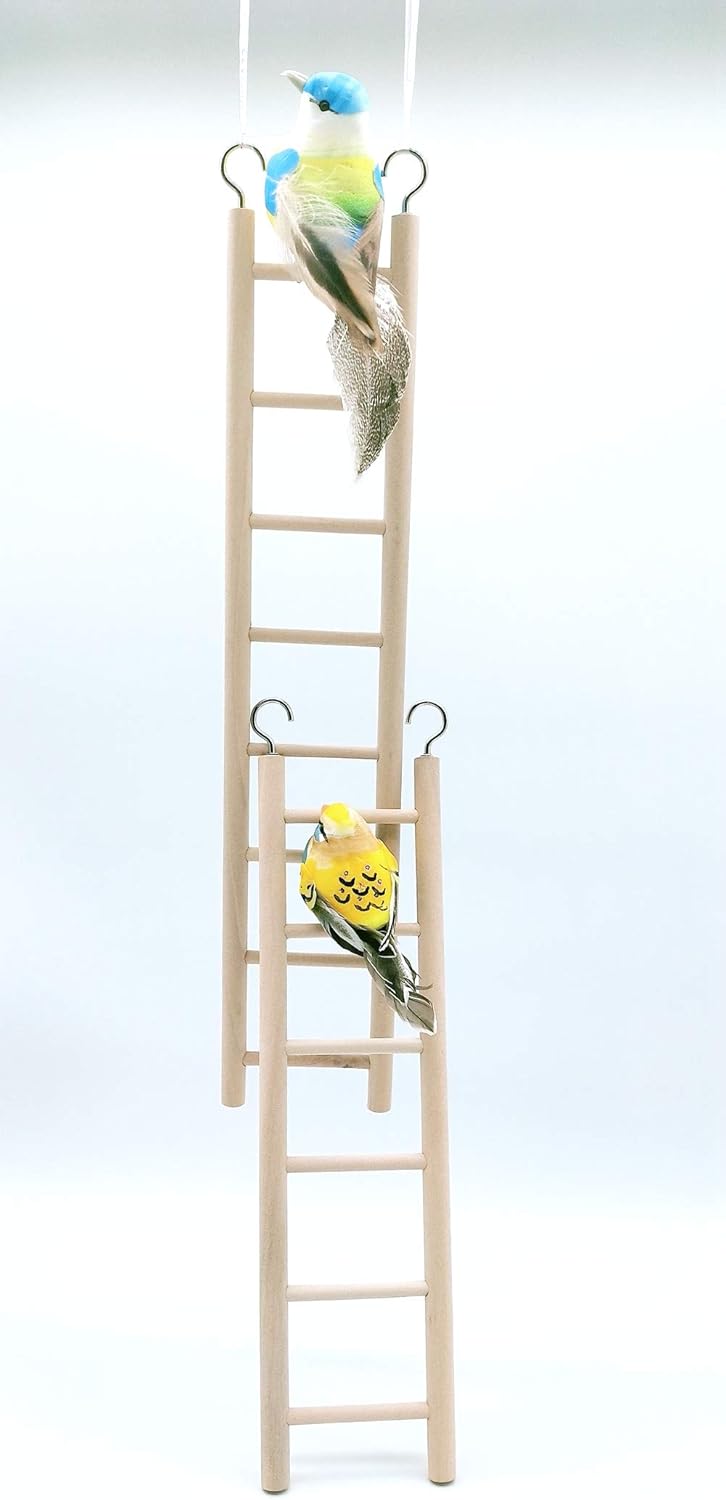 lwingflyer 2pcs Wooden Ladder for Bird Parrot Ladder Climbing Toy Birdie Basics (6 Step & 8 Step) : Pet Supplies