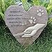 Dog Pet Memorial Stones, Engraved Memorial Small Heart Garden Decoration Stone, Garden Stepping Stone - Pet Footprint, for Garden Decor Dog or Cat, Garden Backyard Marker Pets Grave Tombstone