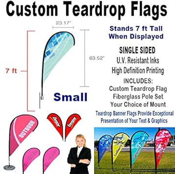Amazon Com Custom Teardrop Flag Small Single Sided Teardrop