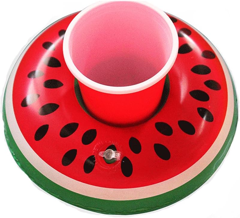 Kuke The Inflatable Water Cup Holder for Your Pool Party Inflatable Coasters with Your Red Wine Orange Juice or Other (Watermelon)