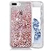 TPU cute iPhone 7 Case, iPhone 7 Liquid Glitter Case,Casesay 3D Creative Design Shiny Quicksand Flowing Bling Glitter Sparkle Heart Clear Hard Cases for iPhone 7 (Pink Diamonds)
