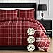Comfy Bedding Luxurious Rose Red Plaid Down Alternative 2 Piece Comforter Set (Twin, Red)