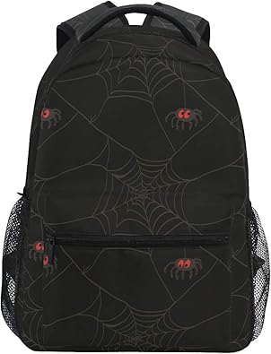Amazon リュック リュックサック おしゃれ 対応 学生 大容量 大人 軽量 大きめ 人気 旅行 通勤 通学 バックパック 男の子 メンズ アウトドア 蜘蛛の巣 くものす ブラック 黒色 面白い おもしろい 大人 おとな 会社員 Natax