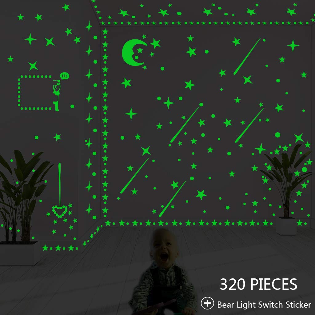 Amazon Com Glow In The Dark Stars Glowing Stars Moon Dots