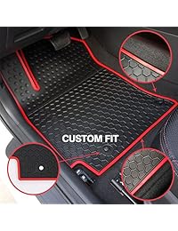 iallauto Compatible para Hyundai Santa fe 2013   2018 alfombrillas de goma resistente delanteras y traseras para el suelo del vehículo, todos los climas, color negro