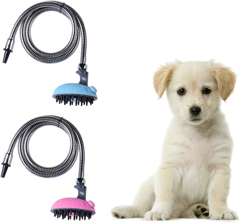Pet Shower Head Sprayer Massage Shampoo Brush Grooming Washer Dogs Bath