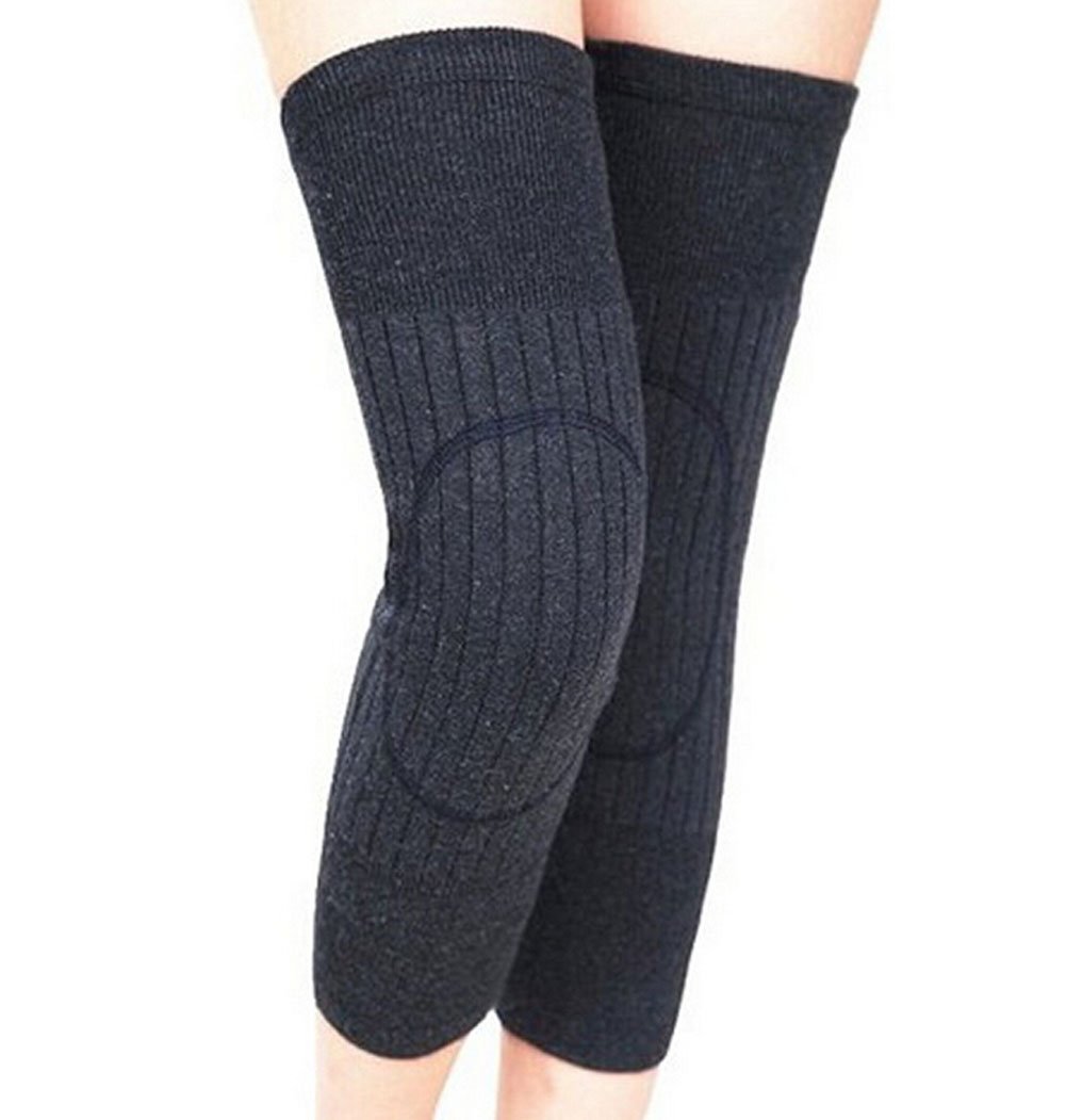 TOPWEL Unisex Cashmere Wool Knee Brace Pads Winter Warm Thermal Knee