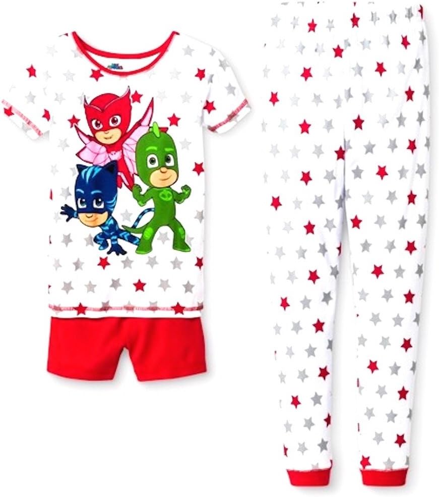 PJ Mask Owlette, Catboy & Gekko Girls' 3-piece Pajama Set, (6)