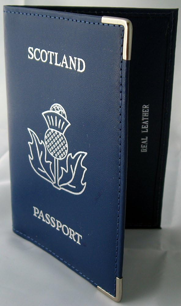 Scotland Blue Leather Travel Passport Cover Holder Protector Amazon.co