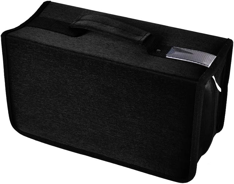 ALAVISXF CD Case, 160 Capacity Nylon CD DVD Holder Protective Zipper Portable Disc Storage Wallet Organizer for Car Travel (Black): Computers & Accessories