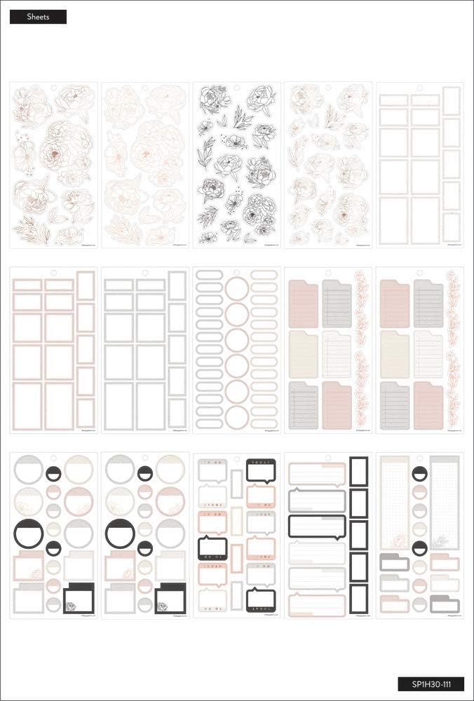 The Happy Planner Sticker Value Pack - Planner Accessories - Sophisticated Florals Theme - Multi-Color - Great for Planning, Project & Scrapbooking - 30 Sheets, 366 Stickers: Office Products