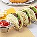 Premium Taco Holder Stand Rack 2 Pack Bundle with 4 Sauce Cups, Stainless Steel Stackable Taco Stand for Soft and Hard Shell Taco, Oven, Grill, Dishwasher Safe