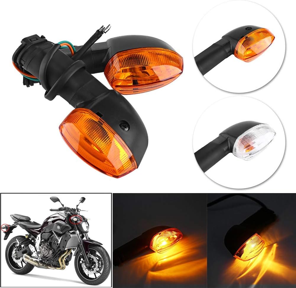 Motorcycle Turn Signal Lights, Motorcycle Turn Signal Light Indicator Lamp For Yamaha YZF R1 R6 FZ1 FZ6 With Lens (White Lens) - Image 5