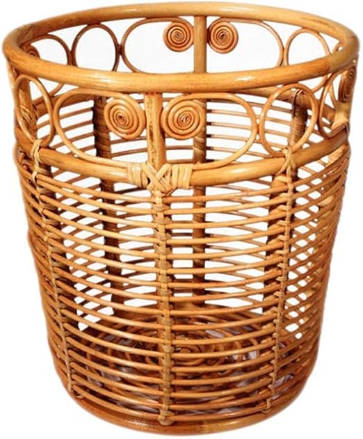 DSDD Cubo de Basura Creativo Retro Ratán Cubos de Basura de Interior