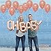 Rose Gold Oh Baby Balloon - 16 Inch, Foil Oh Baby Balloons for Baby Shower Decorations | Oh Baby Letter Balloons Rose Gold for Gender Reveal Party Supplies | Oh Baby Welcome Home Baby Girl Decorations