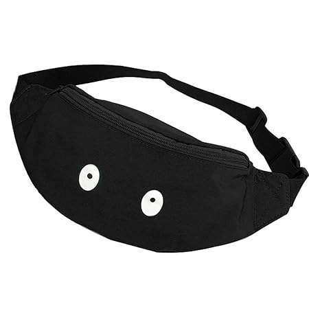 Powlance (Black) Cute Canvas Fanny Waist Packs Women Casual Crossbody Chest Bags