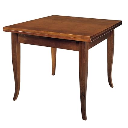 Tavolo Legno Massello Colore Noce Scuro Allungabile