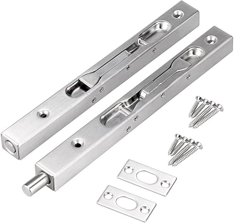 Sumnacon 2 Pcs Door Flush Bolt 8 Inch Concealed Security Door