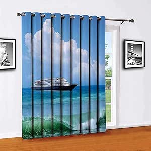 Cortinas para puerta corredera de decoración náutica, cortinas de patio