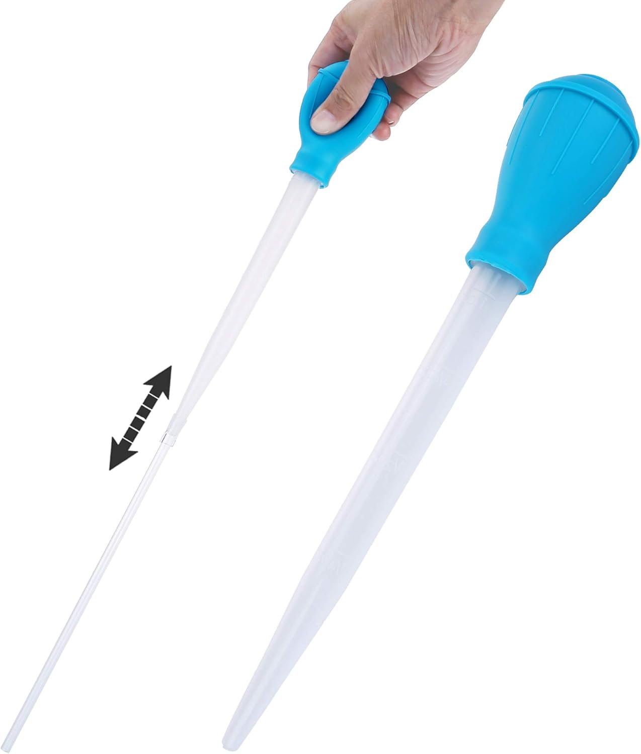 Filhome Coral Feeder SPS HPS Feeder with Extension Tube, Aquarium Long Syringe Dropper Pipette Turkey Baster for Marine Fish Feeding