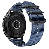 Fintie 20mm Quick Release Watch Bands, Soft Nylon Replacement Strap Band with Adjustable Closure, Navy