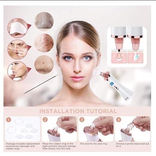 Amazon.com : Limpiador de Poros, Eliminador de Puntos Negros 5 Niveles de la Succión con USB Carga Portátil para Eliminación de Espinillas y Acné, ...