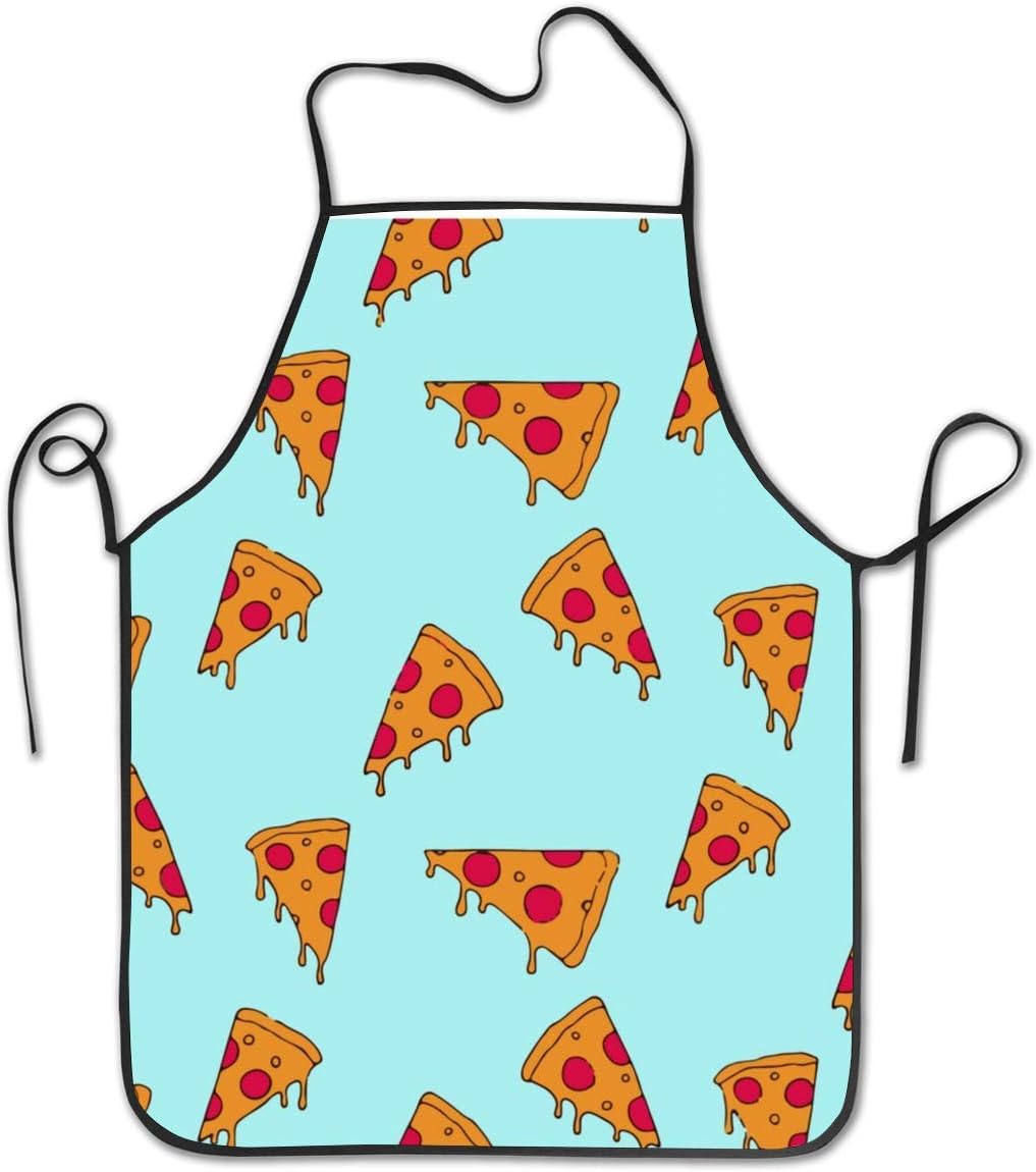 Cilouebghg Kitchen Apron Pizza Cartoon Pattern Bib Aprons Women Men