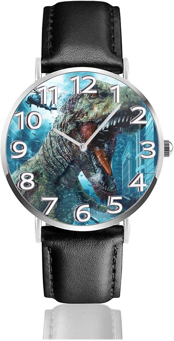 Amazon 腕時計 レザーウオッチ 恐竜 ファッション カジュアル ビジネス ユニセックス 軽量 防水 クオーツ男性用 時計 中学生 高校生 メンズ腕時計 腕時計 通販