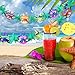 Maxdot 3 Pieces 9 Feet Long Tropical Multicolored Paper Tissue Garland Flower Banner for Luau Hawaiian Party Supplies