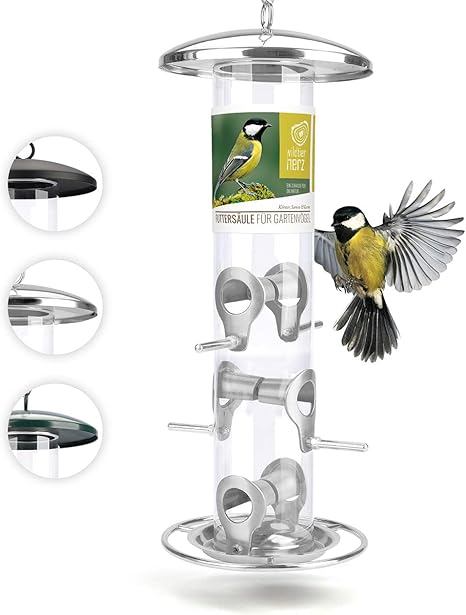 Mangeoire Oiseaux Exterieur 35cm Distributeur Graines Oiseaux Mangeoire A Oiseaux Distributeur Suspendu Impermeable D Exterieur Mangeoire Pour Oiseaux Sauvages Amazon Fr Jardin