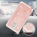LeYi LG Aristo Case,LG Risio 2 Case,LG Phoenix 3 Case,LG Fortune/Rebel 2 LTE/ K8 2017 Case with HD Screen Protector Liquid Glitter Sparkle Cute Girls Women Clear TPU Case for LG LV3 ZX (Pink)