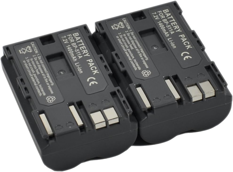 2x BP-511 Battery+Charger AC Single For BP511 BP-508 511A BP-512 BP-514 BP514 DS6041 EOS 5D 10D 20D 20Da 30D 40D 50D 300D D30 D60 Rebel G1 G2 G3 G5 G6 PowerShot Pro 1 Pro 90 IS Camera Battery k1a - Image 3