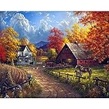 5D DIY Village Farm Diamond Painting by Number Kits 12X16 inches