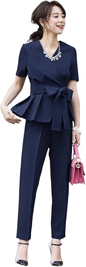 Amazon Ruirue Boutique ルイ ルエ ブティック カシュクール パンツ セットアップ レディース パンツスーツ パンツドレス パーティドレス パーティードレス フォーマル カジュアル 袖あり 半袖 大きいサイズ 結婚式 パーティ パンツスーツ 通販