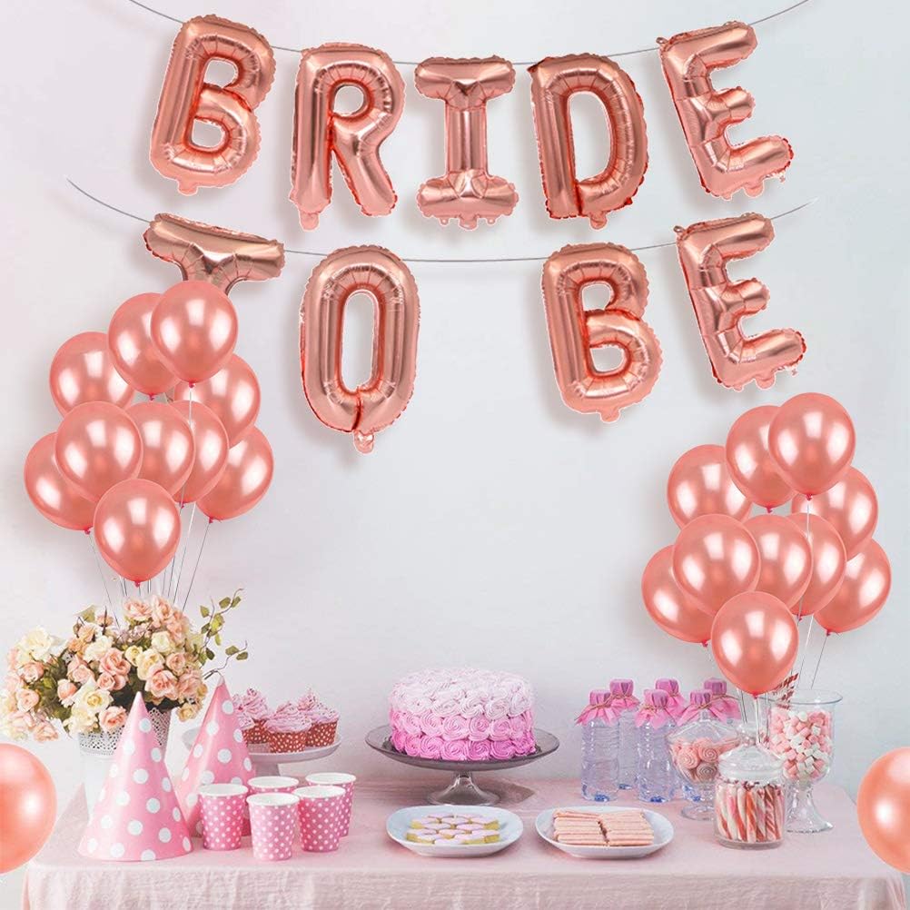 TIMESETL 16" BRIDE TO BE Balloons Banner Rose Gold Hen Party Decorations - Image 3