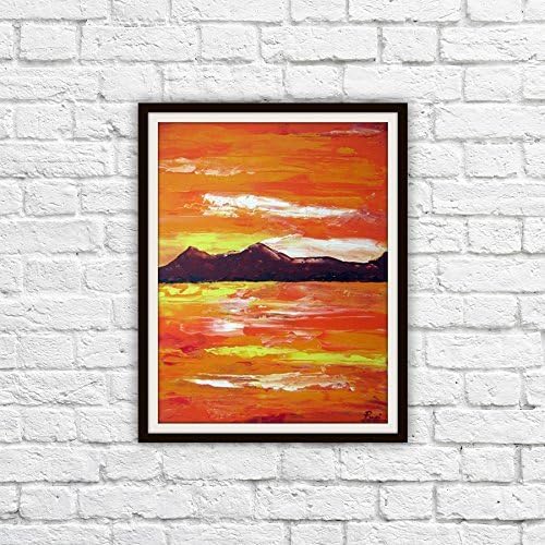 Sunset Original Acrylic Painting on Canvas, Size - 9 x 12
