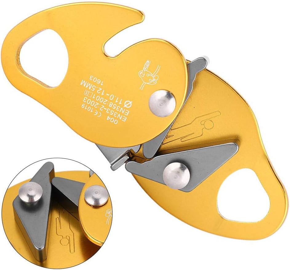 Alomejor Climbing Descender Self-Braking Stop Climbing Rope Grab Stopper Peak Gear for Mountaineering : Sports & Outdoors