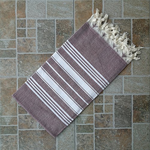 Dandelion - Basic Pattern - Naturally-Dyed Cotton Turkish Towel Peshtemal - 71x39 Inches - Burgundy
