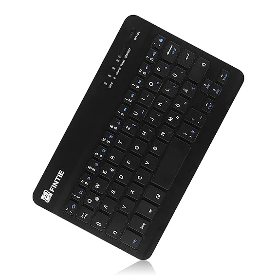 Fintie Ultra Dünn (4mm) Bluetooth Tastatur Deutsche Keyboard für Android Tablet Samsung Galaxy Tab / Lenovo Tab / Huawei Medi