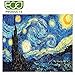 5D DIY Starry Night Diamond Painting By Number Kits For Adults Round Full Drill Crystal Rhinestone Van Gogh Embroidery For Canvas Wall Decoration 12X16 Inches