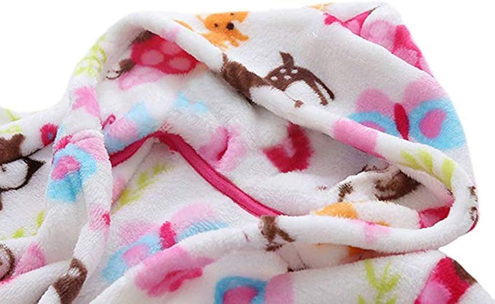 Boys & Girls Bathrobes, Toddler Kids Hooded Robe, Plush Soft Coral Fleece Bathrobe Robes Pajamas Sleepwear for Girls Boys: Clothing