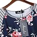 AMZ PLUS Plus Size Women Bracelet Sleeve Striped Floral Print Casual Mini Shift T-Shirt Dress
