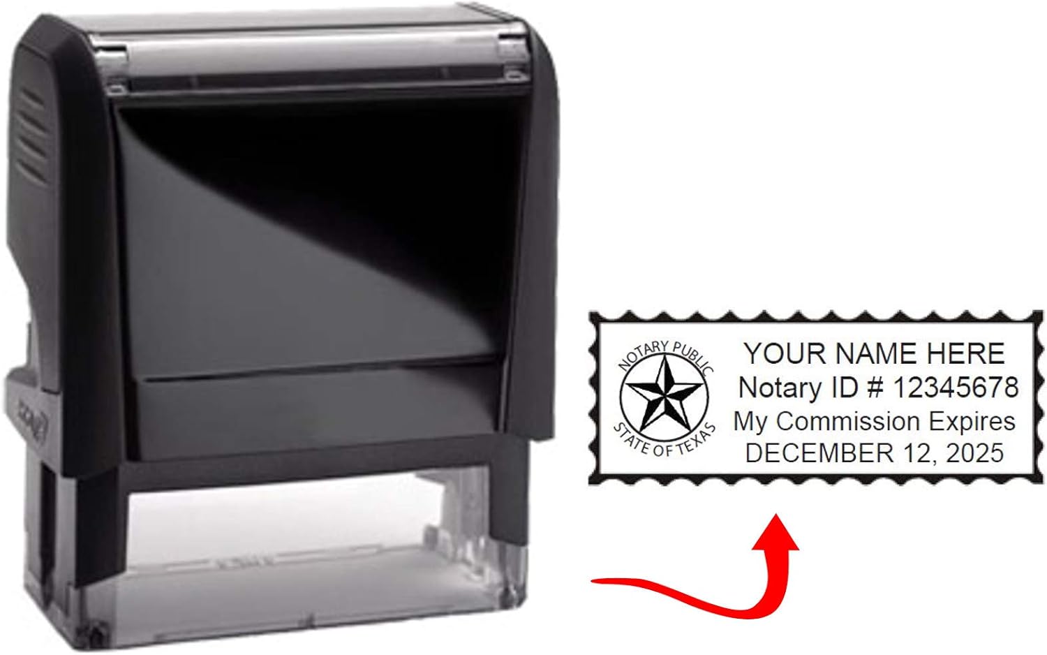 Texas Notary Stamp Standard Self Inking Model, 2.3x0.81