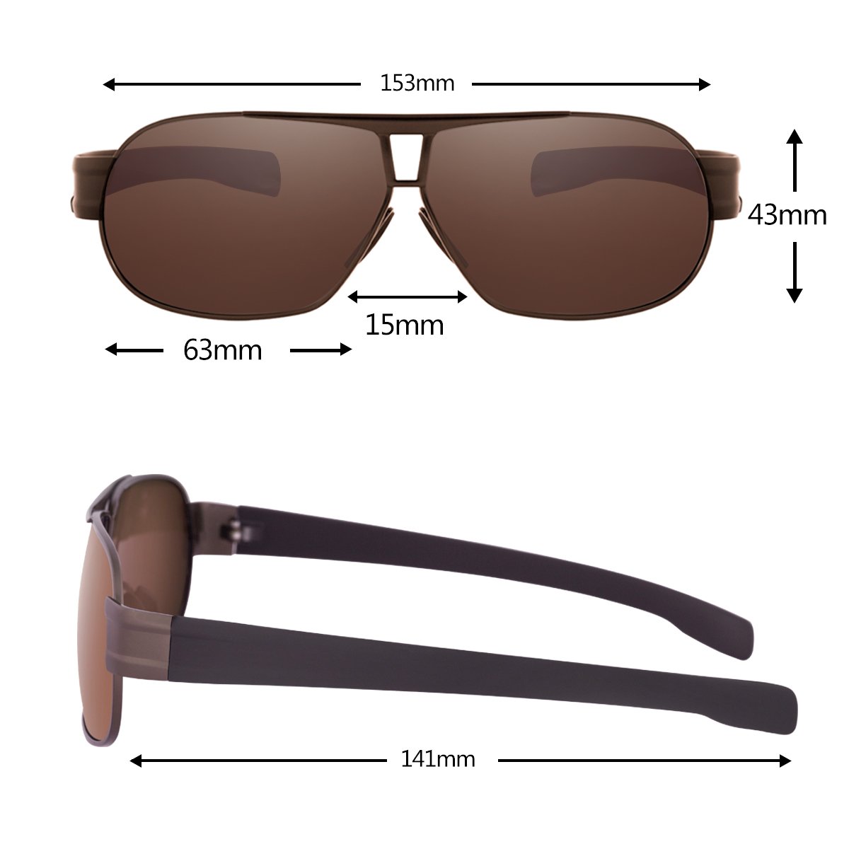 Zealme Polarized Aviator Sports Lightweight Durable Unbreakable Frame Anti Glare Baseball Cycling Fishing Golf Running Bicycle Polaroid Hiking Sunglasses (Coffee) 8516