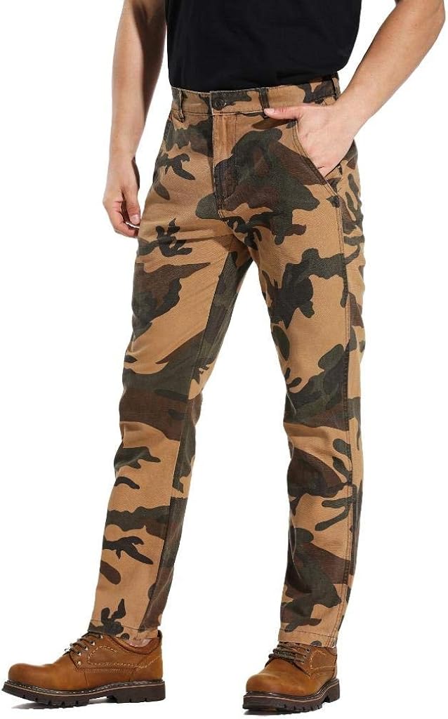 AKARMY Men's Cotton Casual Military Army Camo Combat Work Cargo Pants with 8 Pockets at  Men’s Clothing store